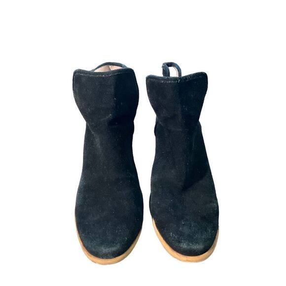 Hinge Suede Black Heeled Booties - Picture 8 of 11